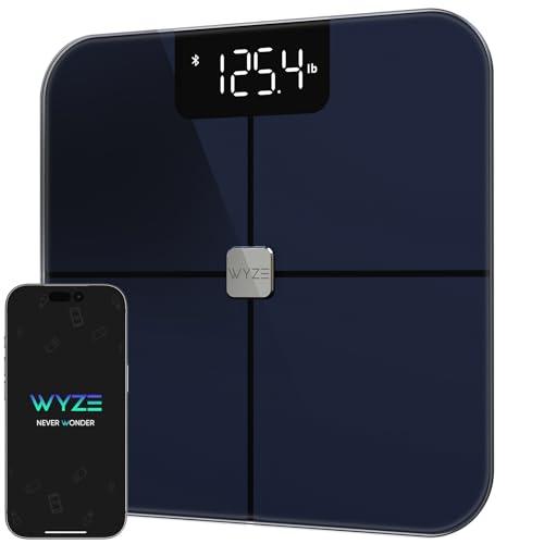 Wyze Scale, Smart Scale for Body Weight, Digital Bathroom Scale for Body Fat, BMI, and Heart Rate, Body Composition Analyzer with App, Batteries Included, Bluetooth, 400 lb (Black)