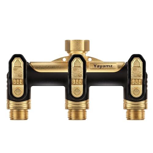 Garden Hose Splitter 3 Way, Heavy Duty All Metal Water Hose Spigot Splitter