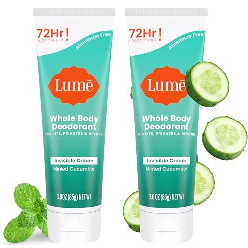 Lume Whole Body Deodorant - Cream Tube - 3 oz, 2 pk (Minted Cucumber)