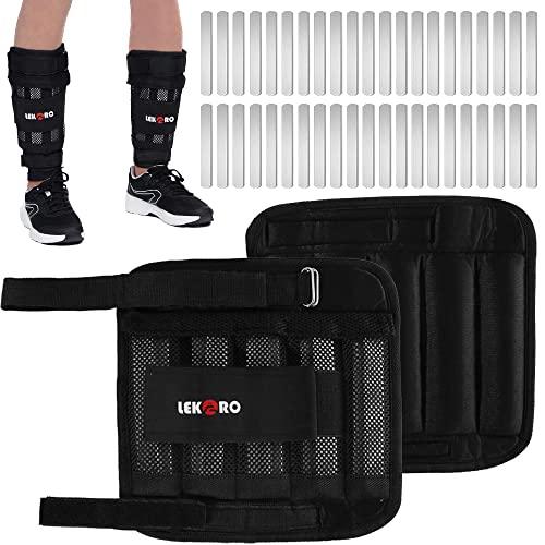 Wrist Ankle Weights with Removable Steel Bars, 1 Pair Adjustable Arm Leg Weights for Men and Women, No Leakage Design, Weighted Wrist Bands for Walking Jogging Yoga Pilates