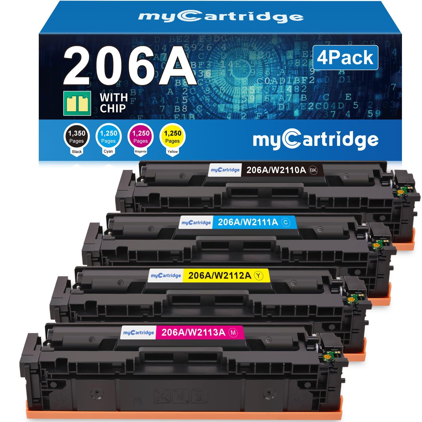 206A Toner Cartridges 4 Pack for HP 206A 206X MFP M283fdw M283cdw M255dw | Compatible for HP Color LaserJet Pro MFP M283fdw M283cdw M283fdn M255dw M283 M255 Printer W2110A W2110X High Yield with Chip